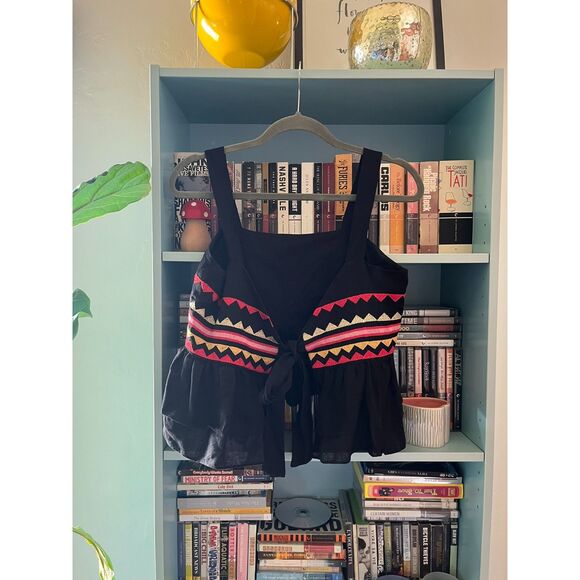 Carolina K Linen Rick Rack Tie Back Tank - Picture 2 of 4